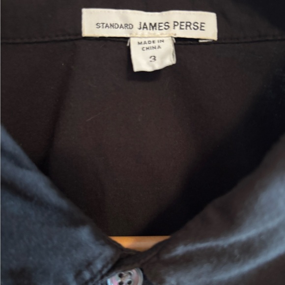 James Perse Garment-Dyed Black Men's Shirt - Picture 3 of 3
